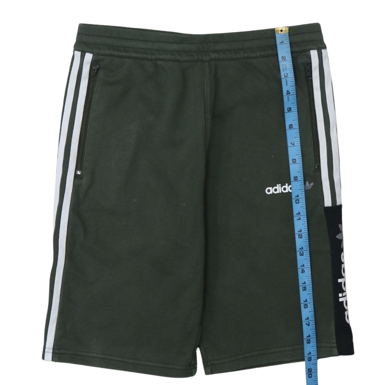 Adidas Boys Green Athletic Shorts Size 14 Years Regular Fit Activewear