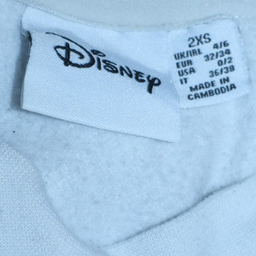 Womens UK Size 2XS Disney White Pullover Sweatshirt