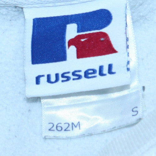 Womens UK Size S Russell White Pullover Sweatshirt