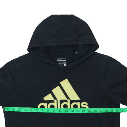 Adidas Boys Black 15-16 Years Pullover Hoodie Sport Essentials Lined Graphic Print