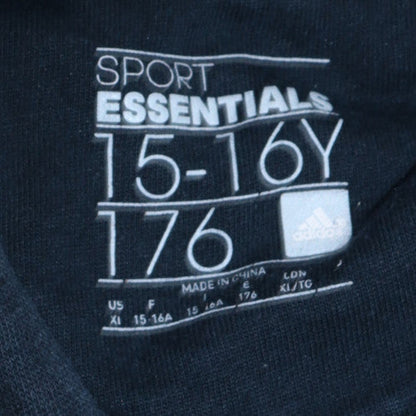 Adidas Boys Black 15-16 Years Pullover Hoodie Sport Essentials Lined Graphic Print