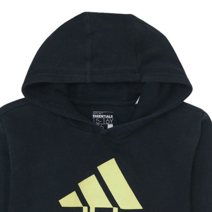 Adidas Boys Black 15-16 Years Pullover Hoodie Sport Essentials Lined Graphic Print