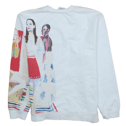 Womens UK Size M Zara White Pullover Sweatshirt