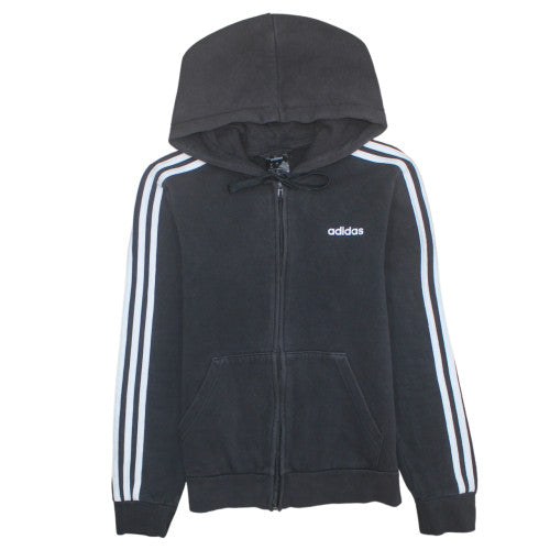 Womens UK Size S adidas Black Full Zip Hoodie