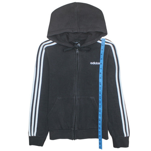 Womens UK Size S adidas Black Full Zip Hoodie