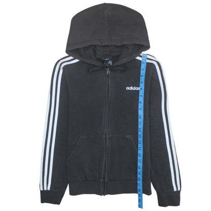 Womens UK Size S adidas Black Full Zip Hoodie