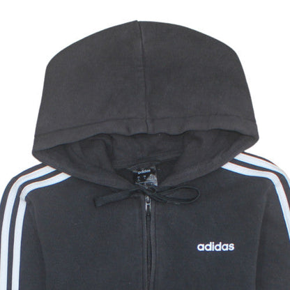 Womens UK Size S adidas Black Full Zip Hoodie