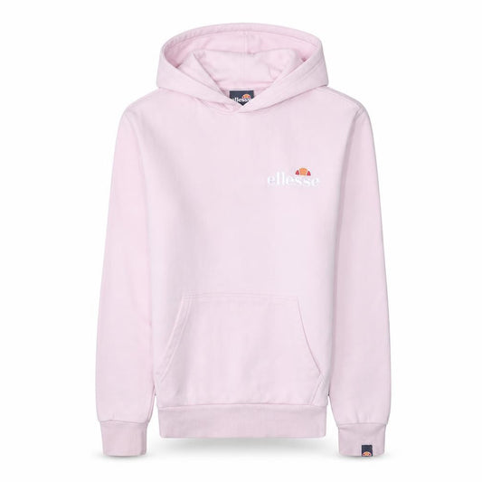 Front view of Ellesse Women Pink Pullover Hoodie UK 8 Cotton Blend Logo Casual