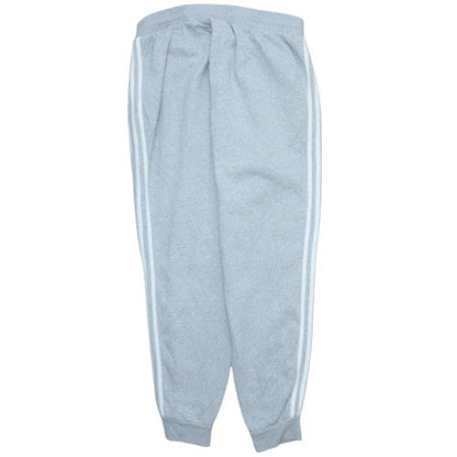 Adidas Mens Grey XL Tapered Sweatpants with Stripe Detailing