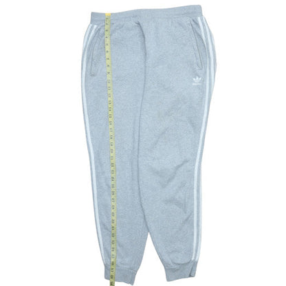 Adidas Mens Grey XL Tapered Sweatpants with Stripe Detailing