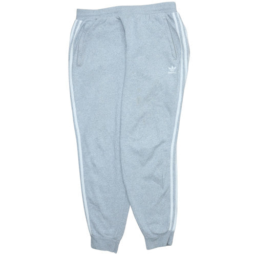 Adidas Mens Grey XL Tapered Sweatpants with Stripe Detailing