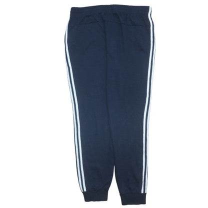Adidas Womens Blue XL Jogger Trousers Cotton Blend Elastic Waist