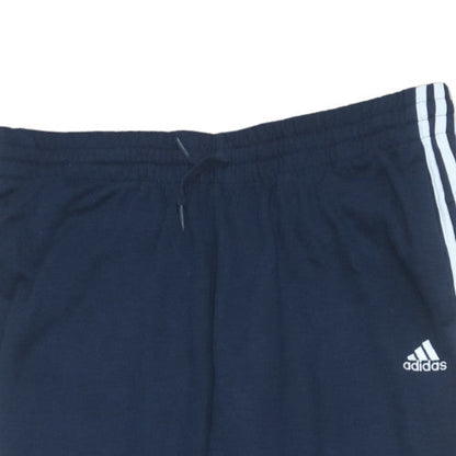 Adidas Womens Blue XL Jogger Trousers Cotton Blend Elastic Waist