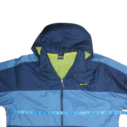 Nike Mens Blue XL Windbreaker Jacket Lightweight Hooded Sportswear
