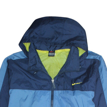 Nike Mens Blue XL Windbreaker Jacket Lightweight Hooded Sportswear