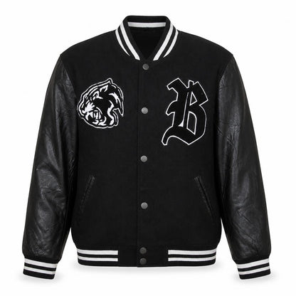 Chapter Men's Black Varsity Jacket Size S Brooklyn Embroidered Bomber