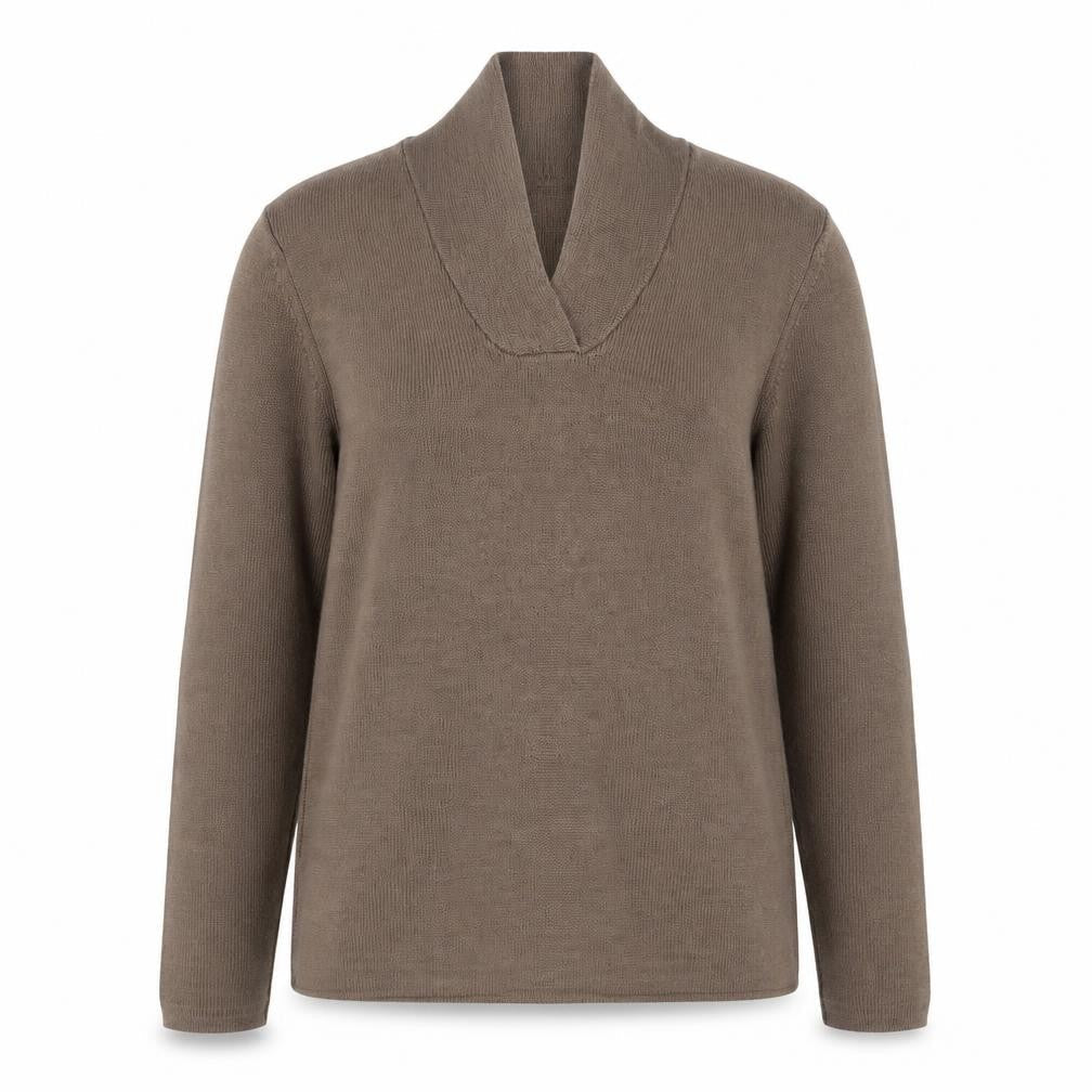Orvis Women Brown Merino Wool Pullover Jumper M Long Sleeve Knit