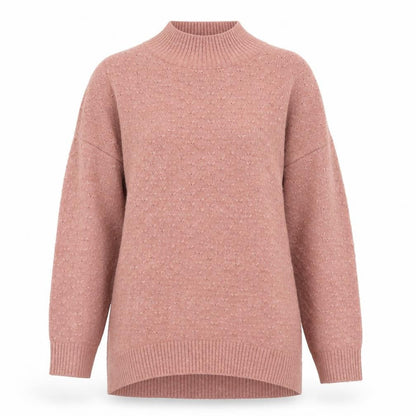 FatFace Women's Pink Mock Neck Knit Pullover Jumper Size 8
