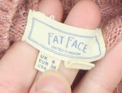 FatFace Women's Pink Mock Neck Knit Pullover Jumper Size 8