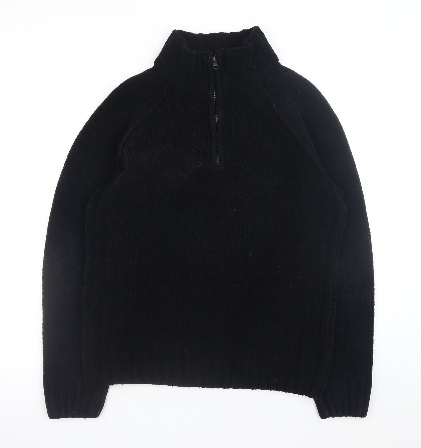 Mens UK Size L Dissident Black 1/2 Zip Sweatshirt