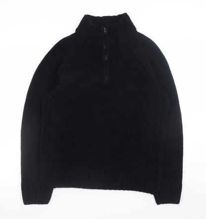 Mens UK Size L Dissident Black 1/2 Zip Sweatshirt