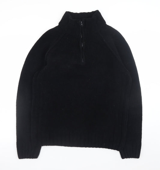 Mens UK Size L Dissident Black 1/2 Zip Sweatshirt