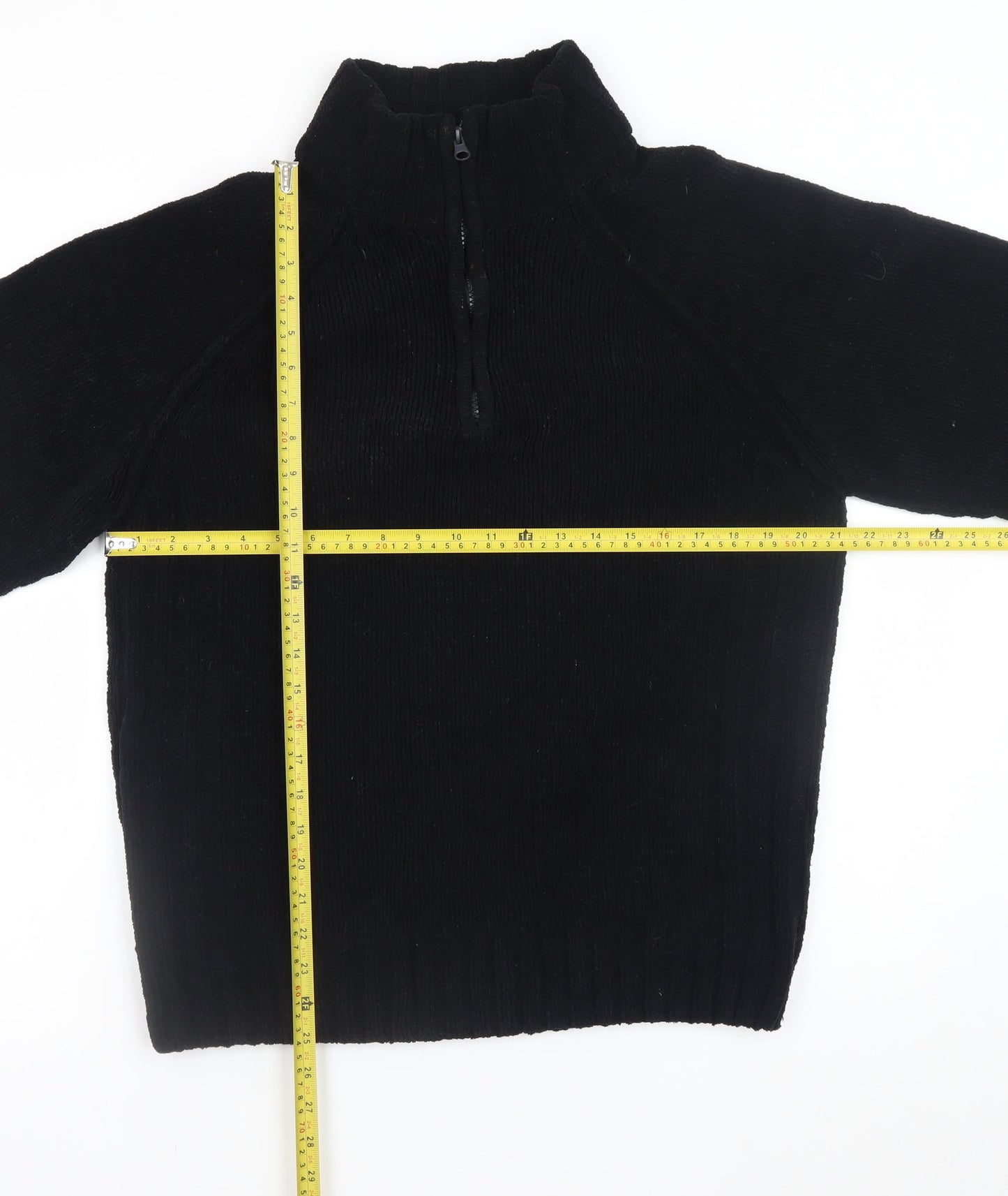 Mens UK Size L Dissident Black 1/2 Zip Sweatshirt