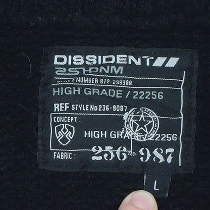 Mens UK Size L Dissident Black 1/2 Zip Sweatshirt