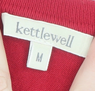 Kettlewell Men's Red V-Neck Slim Fit Pullover Jumper Size M