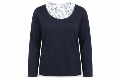 ISLE Essentials Women's Navy Blue Scoop Neck Pullover Jumper Size 10-12