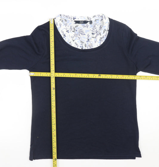 ISLE Essentials Women's Navy Blue Scoop Neck Pullover Jumper Size 10-12