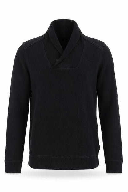 Ted Baker Men's Black Shawl Collar Cotton Blend Jumper Size M