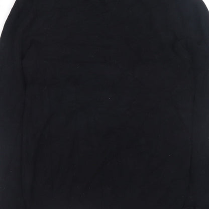 Zara Men Black Knit Pullover Jumper Size M Crew Neck Long Sleeve
