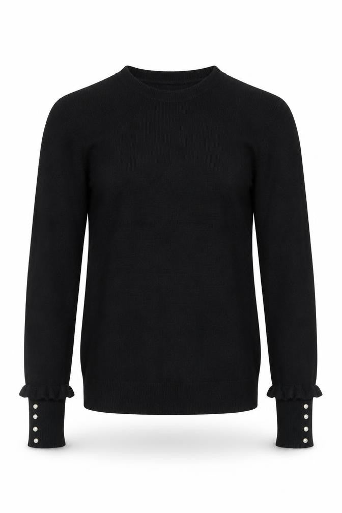 Zara Men Black Knit Pullover Jumper Size M Crew Neck Long Sleeve