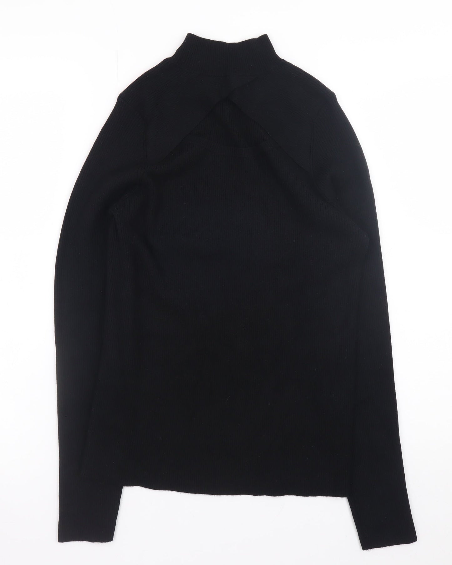 F&F Women’s Black Mock Neck Long Sleeve Pullover Jumper L