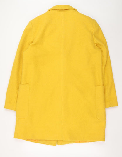 Peacocks Women's Yellow Polyester Overcoat Size 14