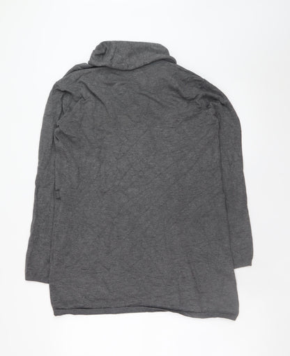 Zara Women Grey Knit Belted Cardigan Size 12