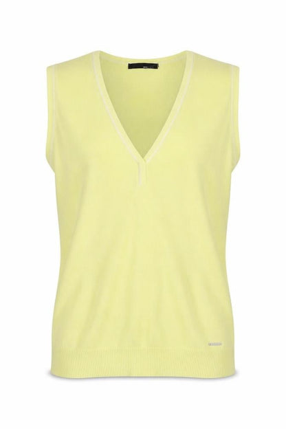 Brax Golf Men's Yellow Sleeveless V-Neck T-Shirt M Viscose Blend