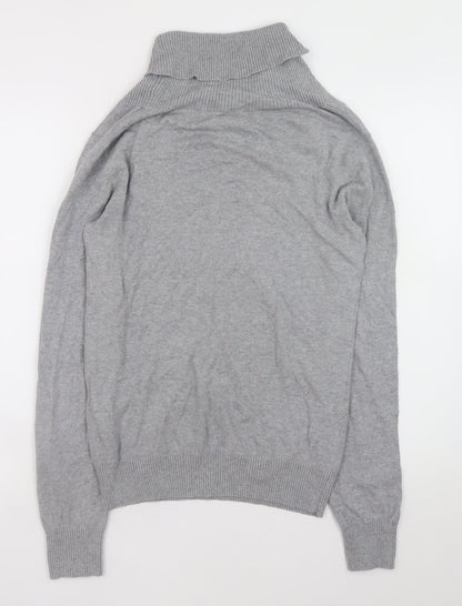 Cedarwood State Men’s Grey Cotton Shawl Collar Button Jumper Size S