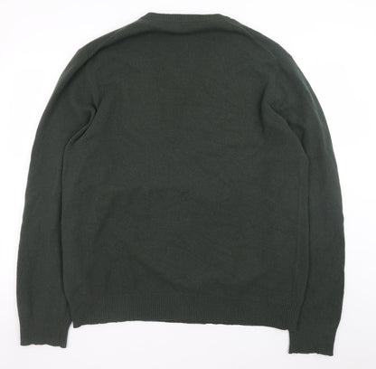 Hackett London Men's Green Wool V-Neck Pullover Jumper 2XL