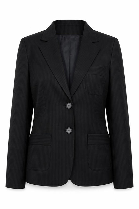 Select Women’s Black Pinstripe Blazer Size 12 Classic Business Jacket