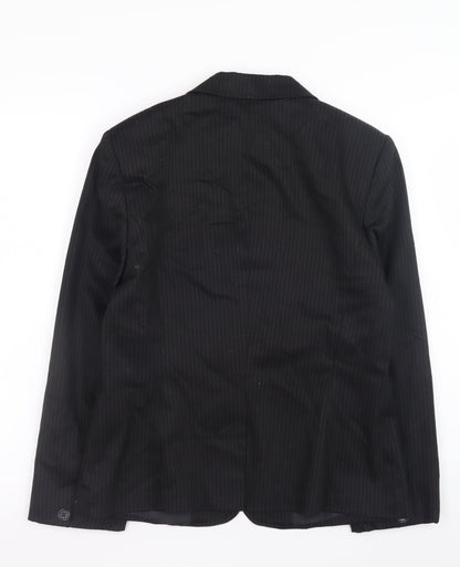 Select Women’s Black Pinstripe Blazer Size 12 Classic Business Jacket