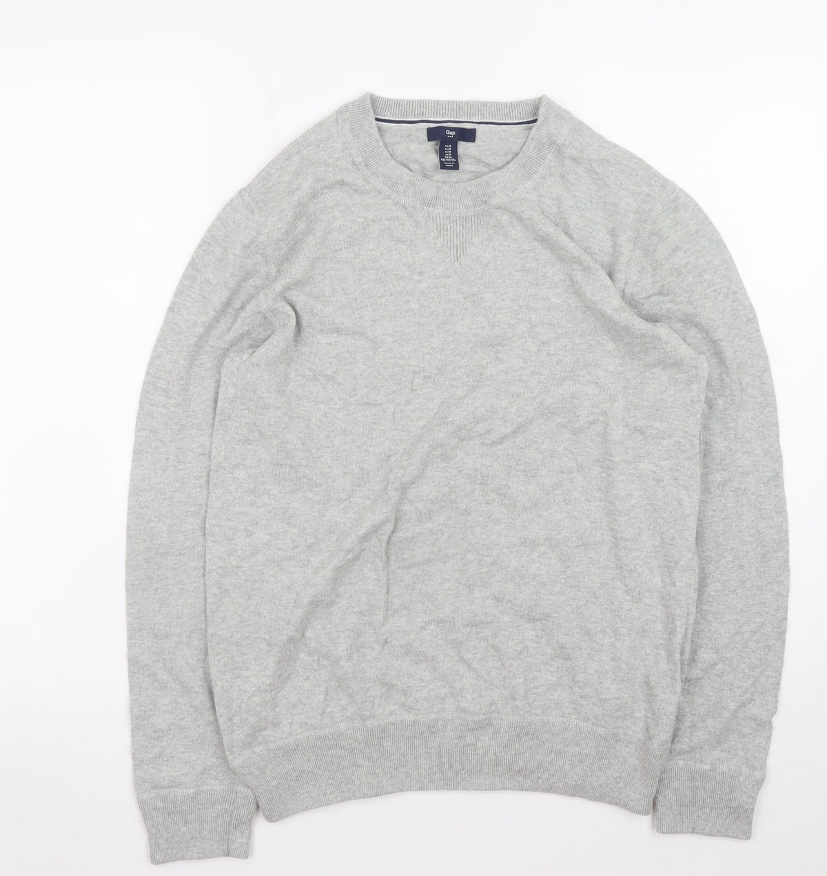 Gap Mens Grey Cotton Crew Neck Pullover Jumper Size M