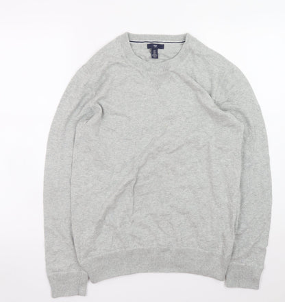 Gap Mens Grey Cotton Crew Neck Pullover Jumper Size M