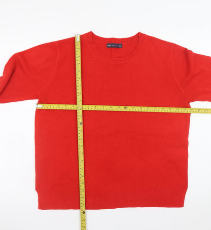Marks and Spencer Women's Red Acrylic Crew Neck Jumper UK 16