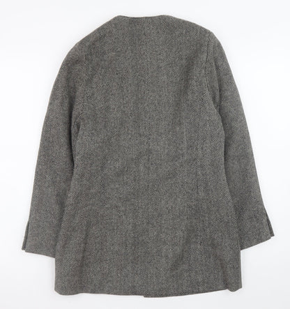 Planet Women’s Grey Wool Herringbone Mid-Length Coat Size 10
