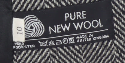 Planet Women’s Grey Wool Herringbone Mid-Length Coat Size 10