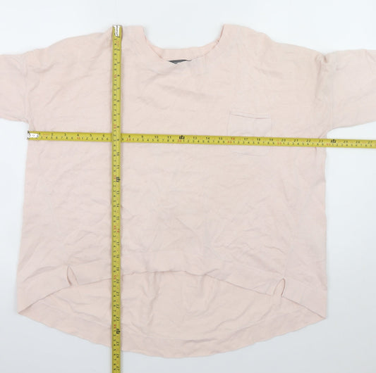 French Connection Womens Pink Cotton Crew Neck Jumper M
