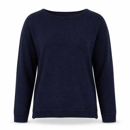 White Stuff Women’s Blue Cotton Linen Crew Neck Jumper UK 10