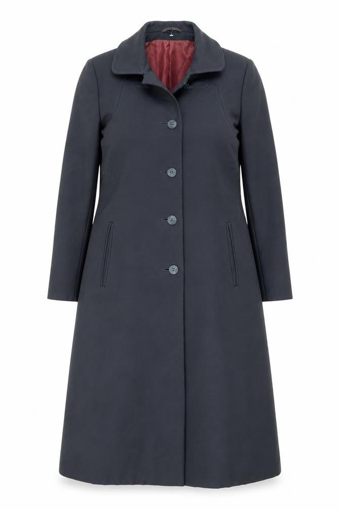 Lampert London Womens Black Wool Long Overcoat Size 12
